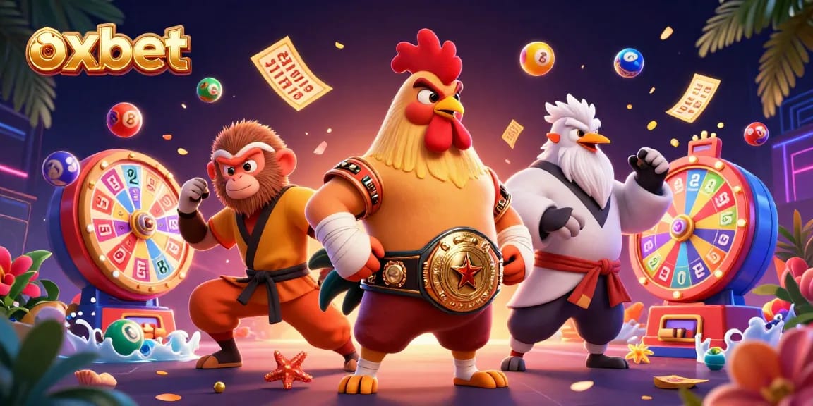 Play and win with oxbet in a vibrant casino scene featuring dynamic game elements.