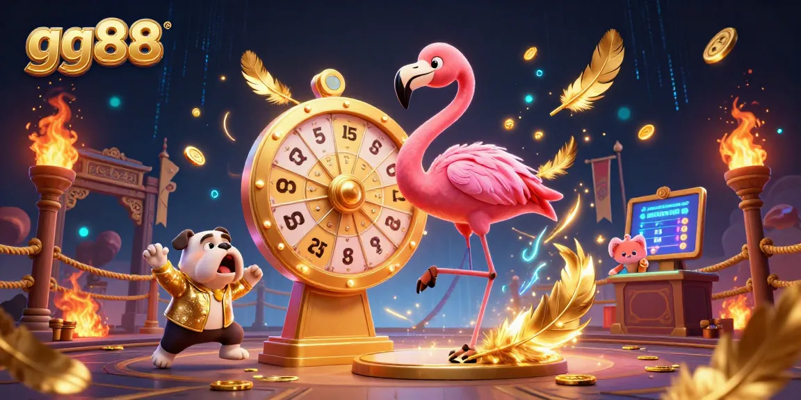 Spin the giant prize wheel at gg88 and win exciting rewards in this vibrant casino scene!