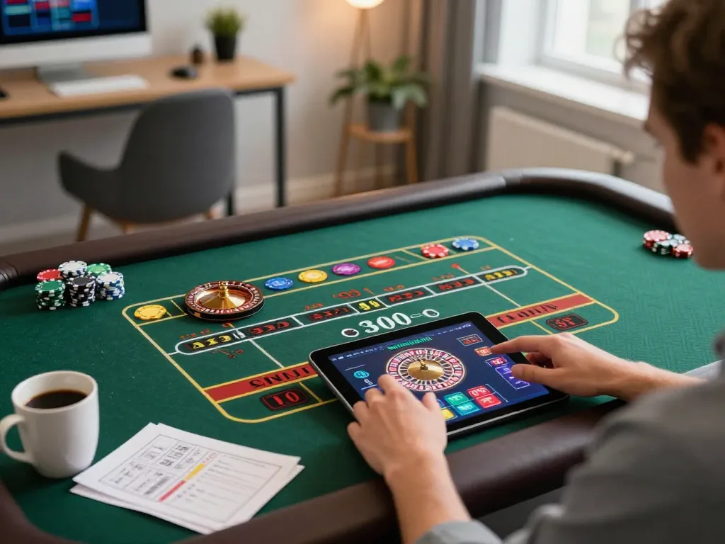 Engaging m88zo online casino experience with live dealer games on tablet, showcasing player strategy.