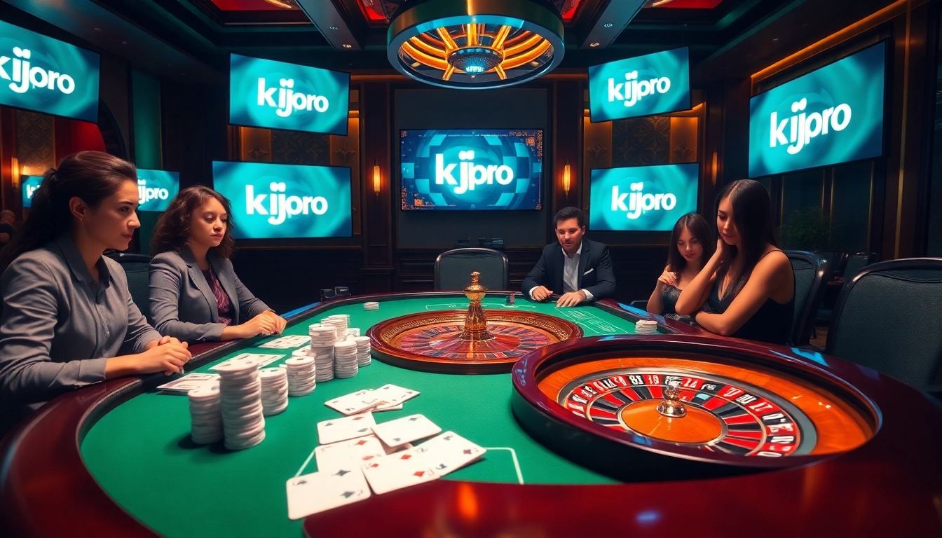 Players at a vibrant casino table showcasing the excitement of kjc pro gaming.