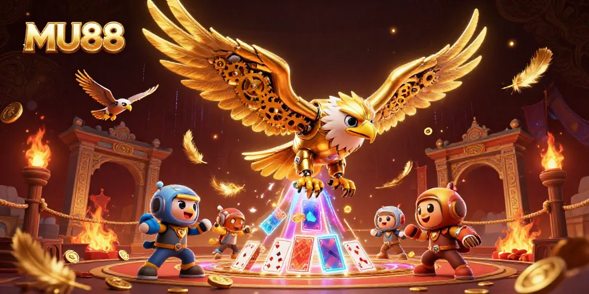 MU88 casino showcases immersive gaming experiences through vibrant 3D illustrations.