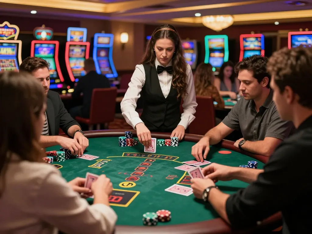 Experience s666 at an exciting blackjack table, featuring engaged players and intense gameplay.