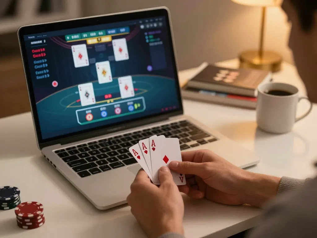 Engaging online blackjack gameplay on 98win98 with player holding winning hand