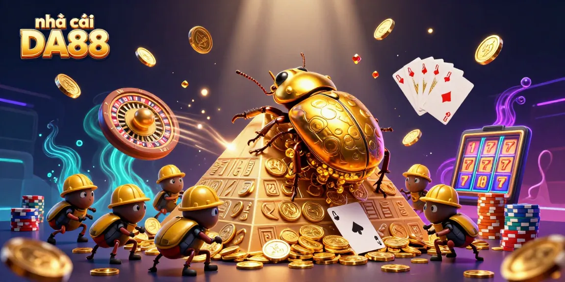 Experience thrilling gameplay at nhà cái DA88, featuring a vibrant 3D casino scene bursting with action.