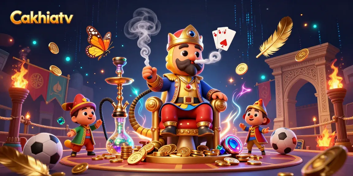 Cakhiatv showcases winning moments in sports betting with dynamic 3D illustration of a whimsical caterpillar character.