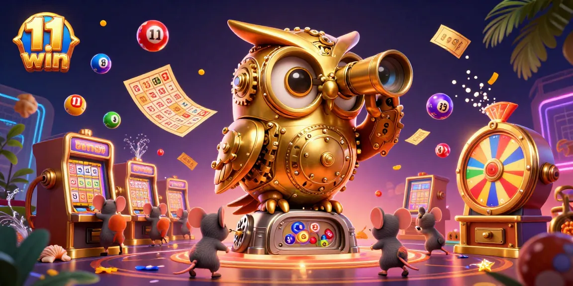 Join the excitement of 11 win with vibrant lottery balls and thrilling casino elements!